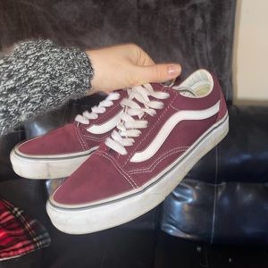 Maroon suede/canvas Old Skool Vans